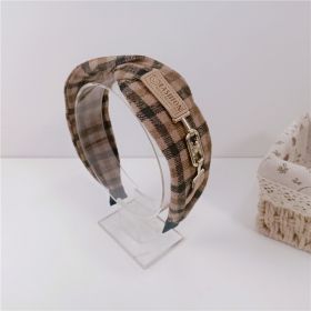 Simple Plaid Headband Fabric Hairband Temperament (Option: Small checkered hair hoop)