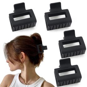 Square Matte Rubber Paint Hairpin Female (Option: Black-4PCS)