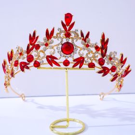 Crown Alloy Rhinestone-encrusted Adult Jewelry (Option: Golden Red Diamond)