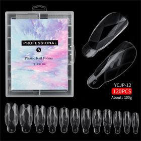 1BOX Nail Tips Plastic Nail Forms Fake Nail Tips Nail Extension Artificial Fingernails Nail Tips For Acryl Gel (Color: YCJM-12)