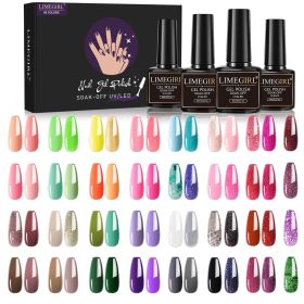 Limegirl Gel Nail Polish Set 60/40/24Colors Semi Permanent UV Led Gel Varnish Soak Off Nail Lacquers Base Top Coat (Type: ZH240-1)