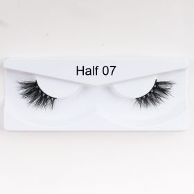 1Pair Mink Half Lashes Soft Thick Eye End Lengthening Faux Eyelashes Natural Long Handmade Eyelash Cross Curl 3D Lash For Makeup (Color: 007)