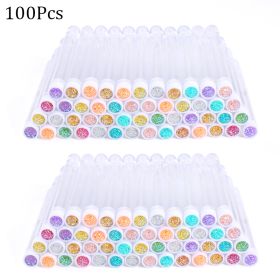 Reusable Eyebrow Brush Tube Disposable Eyelash Brush Eyebrow Brush Replaceable Dust-proof Sparkling Broken Diamond Makeup Brush (Color: 100pcs)