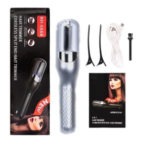 Automatic Fast Hair Treatment, Fix Split Ends Remover, Hair Trimmer for Broken, Dry, Damaged Split Ends, Hair Products Beauty Treatment Tool (Color: Silver)