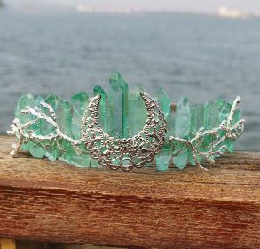 Natural Crystal Rainbow Crown Hair Band (Color: Green)