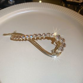 Delicate Diamond Inlaid Geometric Fashion Hairpin Metal (Option: Champagne drill)